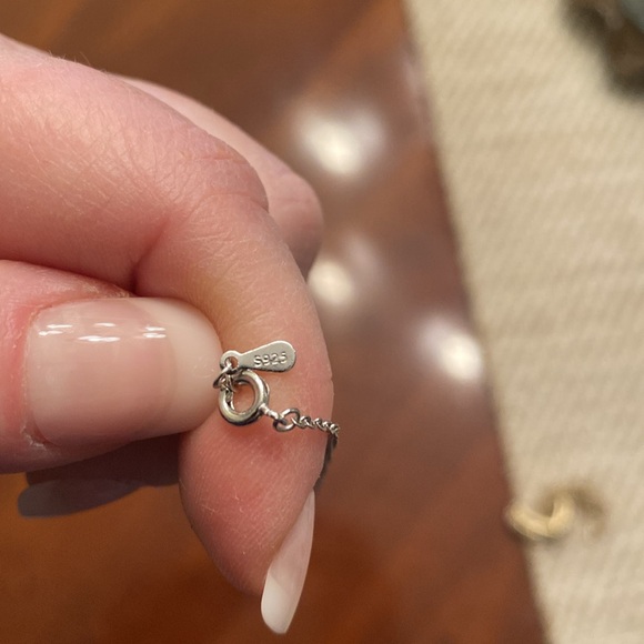 Lab created ruby and cubic zirconia 925 sterling silver necklace - Picture 4 of 5